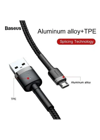 Кабель Micro USB 2A 3 м протиударний сірий і чорний Baseus (370168978)