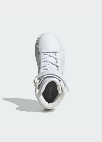 Белые всесезонные кроссовки grand court mid kids adidas