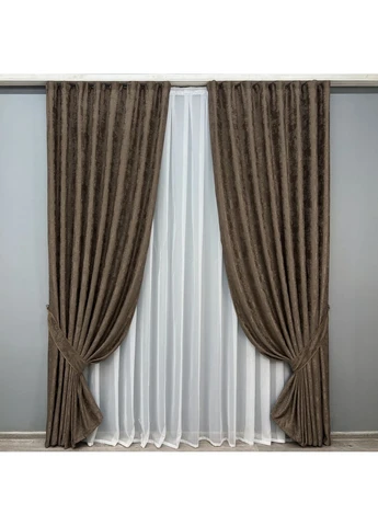Комплект готовых штор Жаккард Sultan XO № 1557ш 150х270 см 2 шт (33-0412) VR-Textil (306632867)