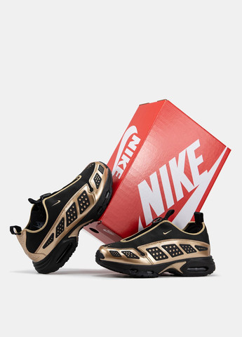 Черные всесезонные кроссовки мужские nike air max sunder sndr black gold | найк аир макс сандер сндр черные золотые No Brand