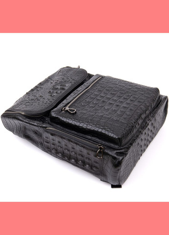 Рюкзак чоловічий шкіряний під рептилію 20431 Чорний Vintage (301871727)