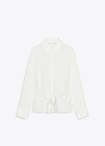 Белая повседневный рубашка однотонная Zara