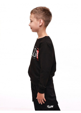 No Brand свитшот для мальчика подростка черный трикотаж