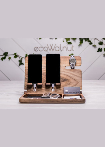 Органайзер для двух телефонов и часов «Double iBook» Подарок для семейной пары EcoWalnut (293850369)