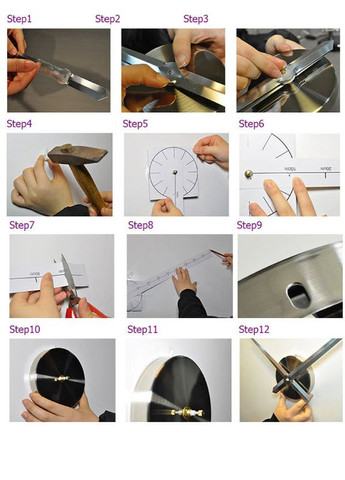 3D годинник настінний срібний Арабські цифри великі маленькі Б230-47' No Brand (302242147)