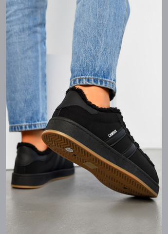 Кросівки жіночі чорного кольору на хутрі Let's Shop чорні зими (311196382)