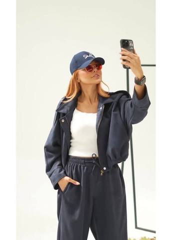 Женский замшевый костюм бомбер на подкладке и брюки палаццо MonCher (362206365)