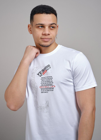 Белая футболка мужская с текстовым принтом 343006 Power