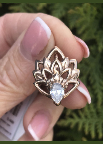 Серьги серебряные с позолотой и цирконием 012393 No Brand (317577883)