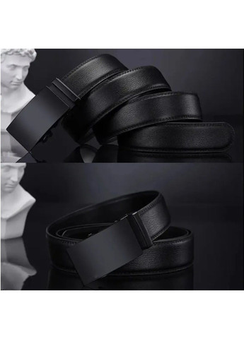 Мужской кожаный ремень черный 120 см с автоматической пряжкой – стильный и надежный аксессуар для повседневного использования No Brand (362682227)