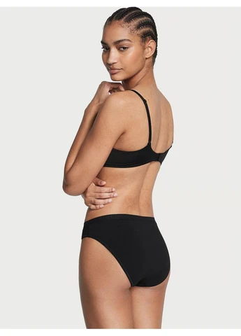 Трусики-бикини женские хлопковые Stretch Cotton Bikini Panty черные Victoria's Secret (401236102)