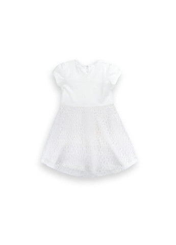 Кремовое платье с гипюровой фигурной юбкой (8302-98g-beige) Breeze (300624804)