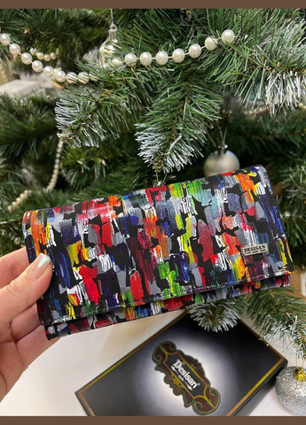 Гаманець жіночий Туреччина натуральна шкіра флотар на кнопці різнокольоровий Desisan (341322620)