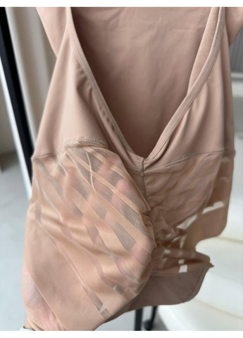 Корректирующий боди с чашки моделирующий втягивающий для фигуры. Боди женский с эффектом утяжки бежевый телесный оттенок с брет No Brand (365550116)