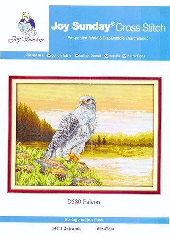 Набор для вышивания по нанесённой на канву схеме"Falcon".AIDA 14CT printed, 60*47 см Joy Sunday (313614536)
