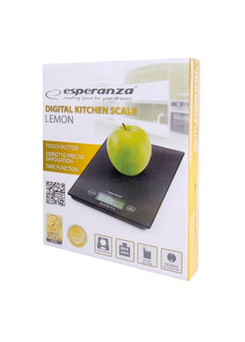 Ваги кухонні (EKS002K) до 5 кг з точністю вимірювання до 1 грама РК дисплей з великими цифрами Esperanza EKS 002 K (369401165)