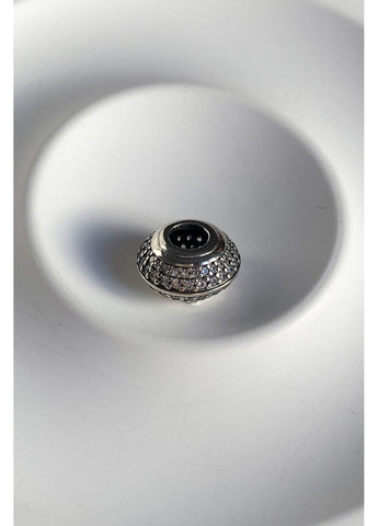 Шарм для браслета бусина диск цирконий серебро 925 CHICLY (367583694)