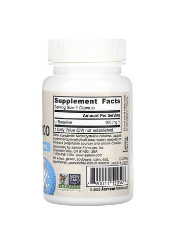 Амінокислота Theanine 100 mg, 60 вегакапсул Jarrow Formulas (325877753)
