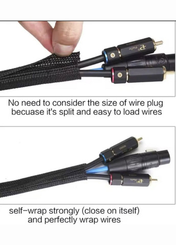 Оплетка кабеля фиксатор защита от животных изоляция для проводов 1 м 19 мм Черный Lencent (340276266)
