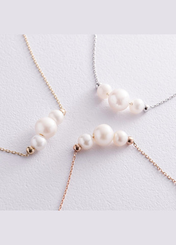 Колье с шариками и жемчугом (желтое золото) кол02405 45 Oniks (275533898)