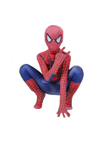 Синий демисезонный spider man комбинезон + балаклава человек паук костюм мен спайдер (m – 110-120см) No Brand
