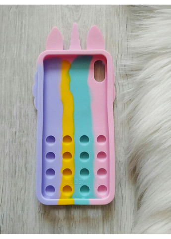 Чохол Pop it для Xs Max Єдиноріг Попіт антистрес силіконовий дитячий райдужний No Brand (360896584)