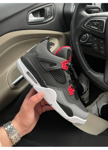 Белые демисезонные кроссовки мужские nike air jordan 4 infared найк аир джордан No Brand