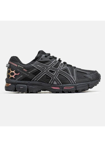 Чорні Осінні чоловічі кросівки asics black gold асікс демісезонні No Brand Gel-Kahana 8
