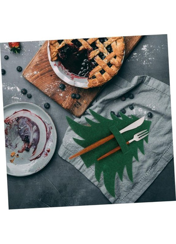 Новогодние конверты для столовых приборов Елочки 4 штуки 20 на 20 см зеленый Jannet Декор (307927249)