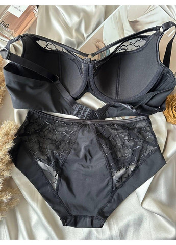 Черный женское черное нижнее белье с портупеей комплект Lanny Mode