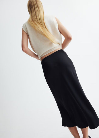 Черная кэжуал однотонная юбка H&M