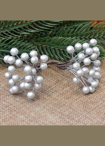 Штучні ягоди Калина, 8 мм, пучок, срібло, 50 шт No Brand (341731519)