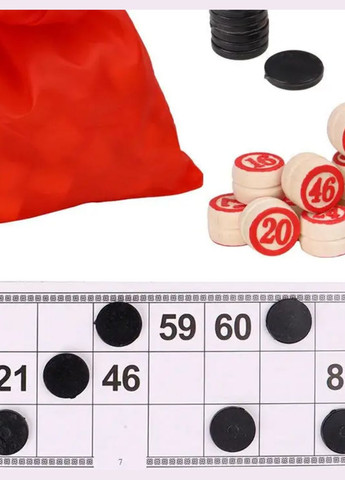 Классическое настольное лото с деревянными бочонками в деревянной коробке (1958578653) No Brand (324744470)