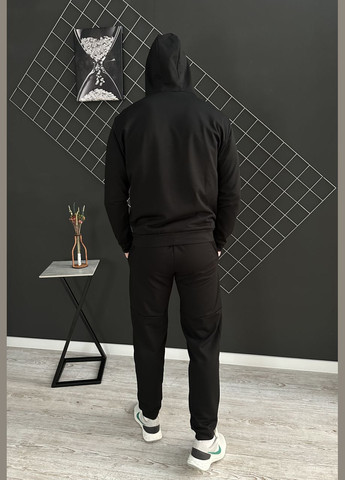 Чорний демісезонний демісезонний спортивний костюм львів чорний худі + штани (двонитка) Vakko