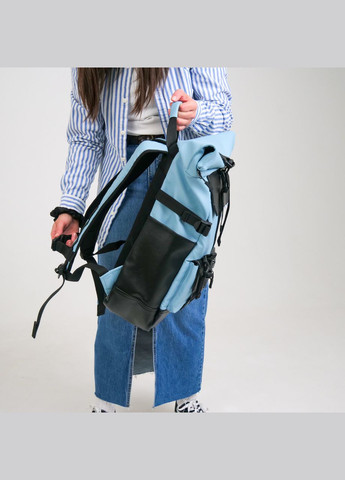 Практичный женский рюкзак роллтоп для ноутбука Rolltop, из экокожи бирюзовый цвет ToBeYou RolltopNew (293247147)