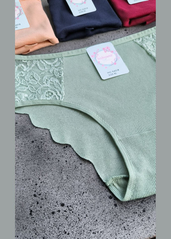 Набір 4 шт бавовняні трусики сліпи в рубчик з мереживом спереду (ззаду безшовні краї, що не передавлюють сідниці) Kokowei (322429363)