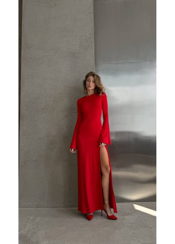 Червона повсякденний сукня максі з розрізом Україна