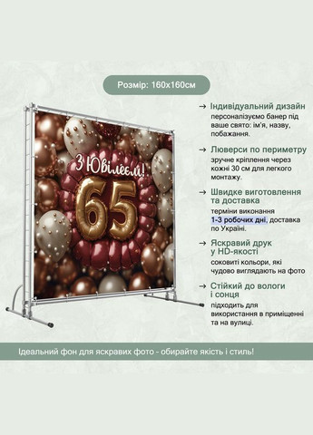Баннер для фотозоны "С Днем рождения" | 1.6×1.6 м | Праздничный фон №42004 Vinylpex (360982770)