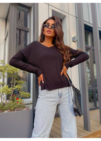 Чорний демісезонний 🖤 базовий оверсайз светр із м’якої в’язки – ідеальний комфорт на кожен день! розмірна сітка в описі DK/DL Мода без кордонів