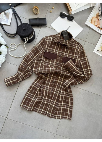 Коричневая повседневный рубашка Україна