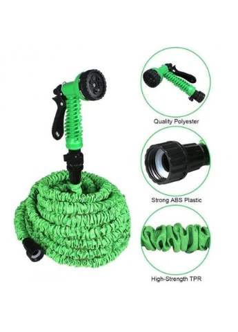 Шланг садовый Magic House 7.5 м с РАСПЫЛИТЕЛЕМ (6 режимов) Green No Brand (399918735)