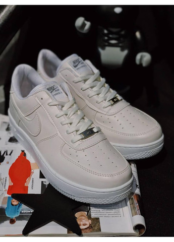 КРОССОВКИ ЖЕНСКИЕ NIKE AIR FORCE 1 LOW WHITE CREAM НАЙК АИР ФОРС 1 ПРЕМИУМ No Brand белые демисезоны (367174184)