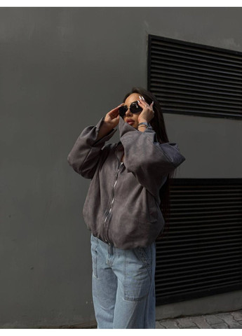 Жіночий бомбер з високоякісної замші Україна на блискавці (361849919)