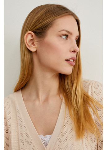 Бежевая кэжуал рубашка однотонная C&A