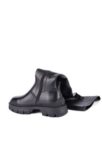 Черные осенние женские ботфорты a25839l-22 черная кожа MIRATON