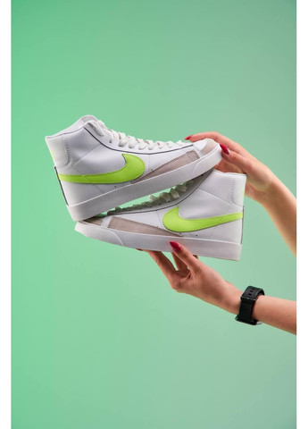 Сірі Осінні кросівки чоловічі nike blazer white «neon green logo» найк блейзер No Brand
