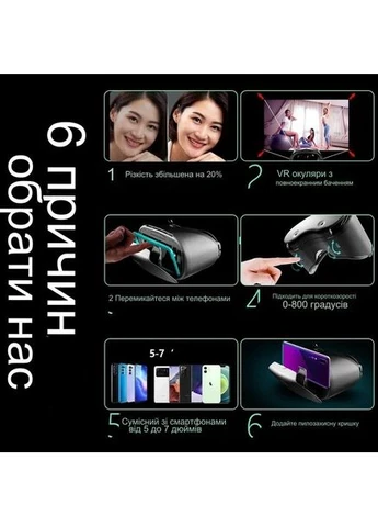 VR-очки с геймпадом VRG Pro X7 + Mocute 053 — комплект виртуальной реальности для смартфонов 5–7 дюймов, Bluetooth-контроллер, Park (386446735)