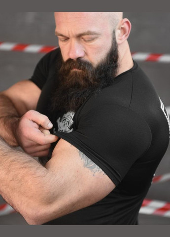 Тактическая потоотводящая футболка с принтом черная No Brand (321791019)