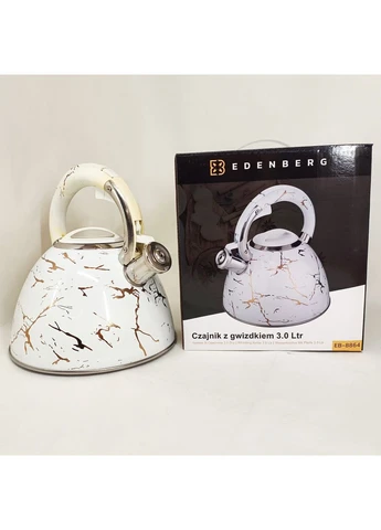 Эмалированный чайник EB-12610 со свистком и антипригарным покрытием 3л White Edenberg (395930461)
