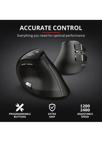 Мышь Voxx Rechargeable Ergonomic WL Black (23731_TRUST) Trust (360412383)